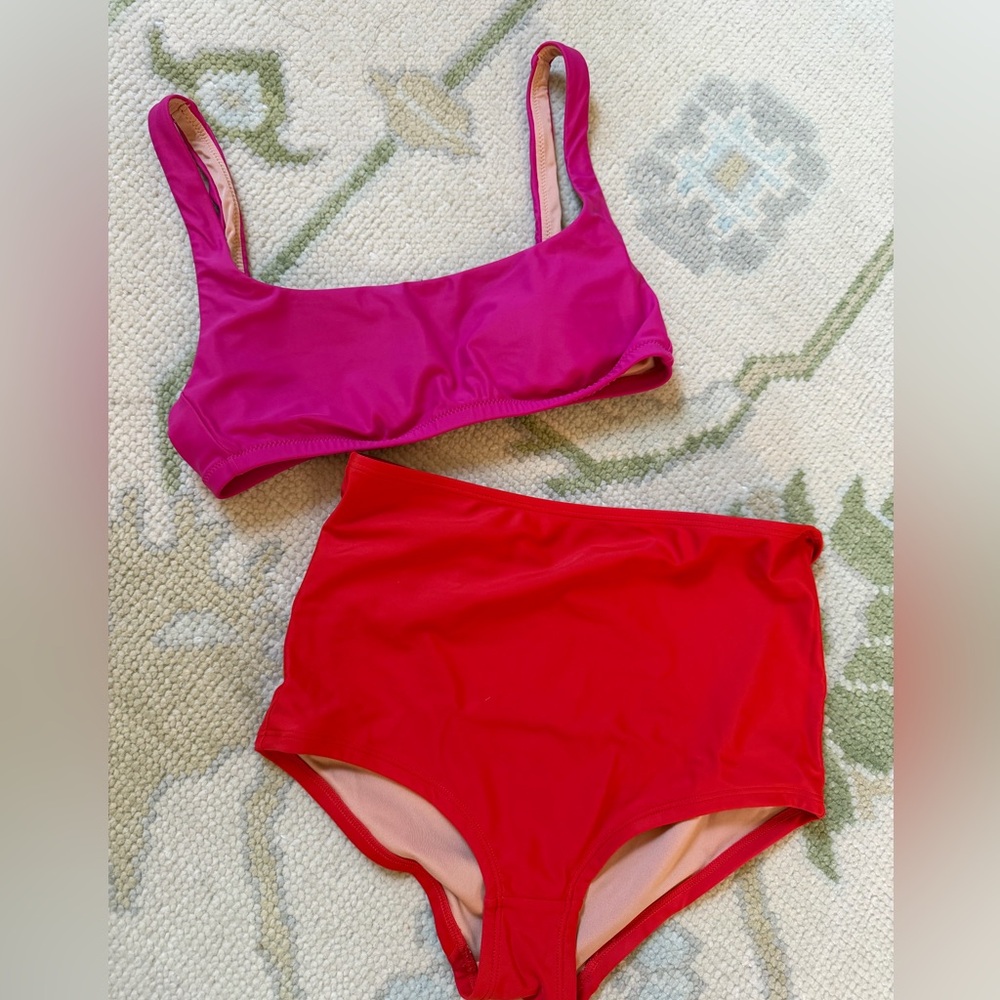 Jcrew size small magenta and red Bikini Set